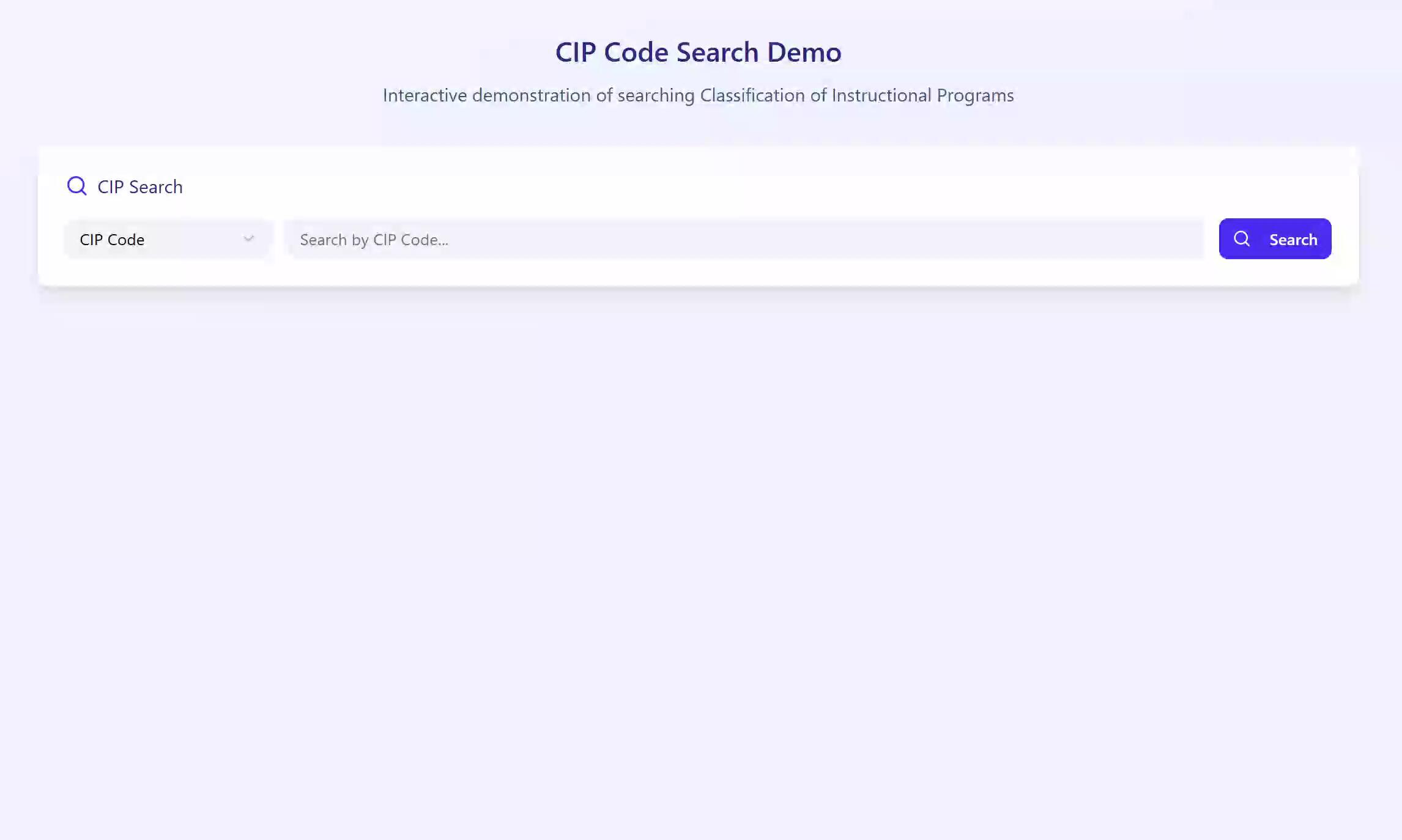 NCES CIP Search Feature